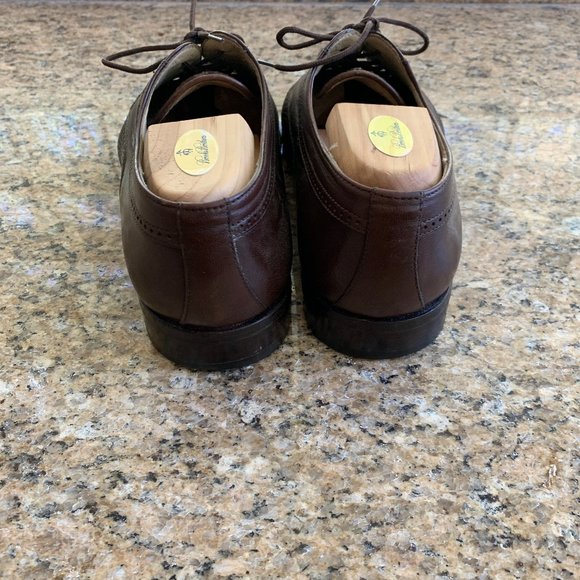 Vintage Bally Brown Leather Basket Weave Loafers